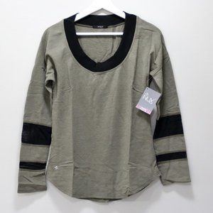 NUX || Long Sleeve Pullover, Mesh Arms - Green, S